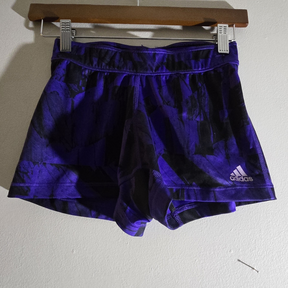 Adidas Women's Black and Purple Athletic Shorts